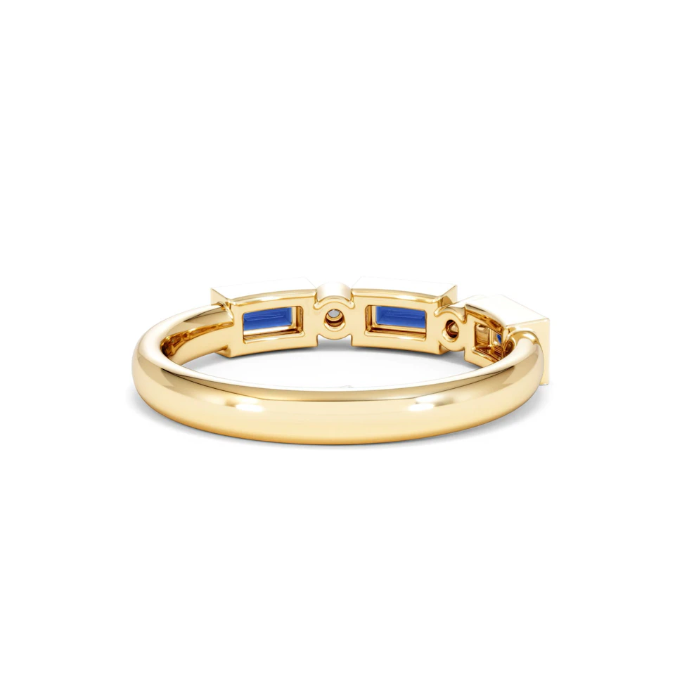 Forme 0.48ct Baguette Cut Lab Sapphire 5 Stones Ring in 18K Gold Vermeil