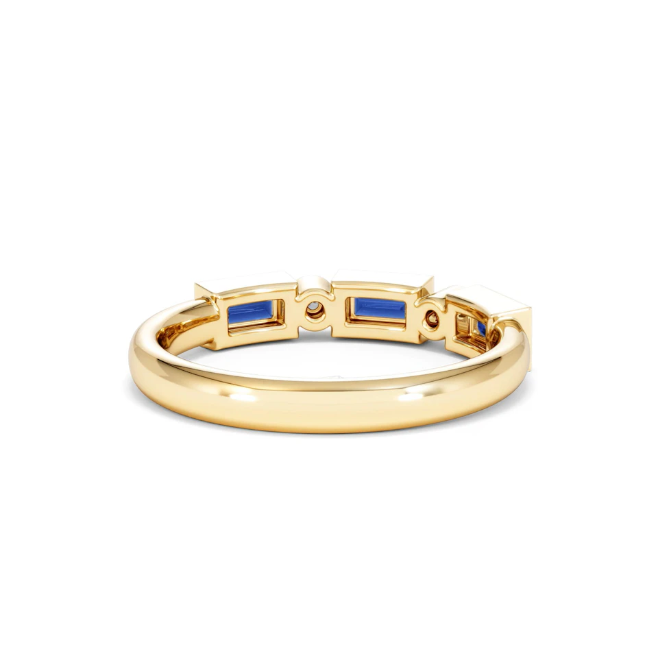 Forme 0.48ct Baguette Cut Lab Sapphire 5 Stones Ring in 18K Gold Vermeil