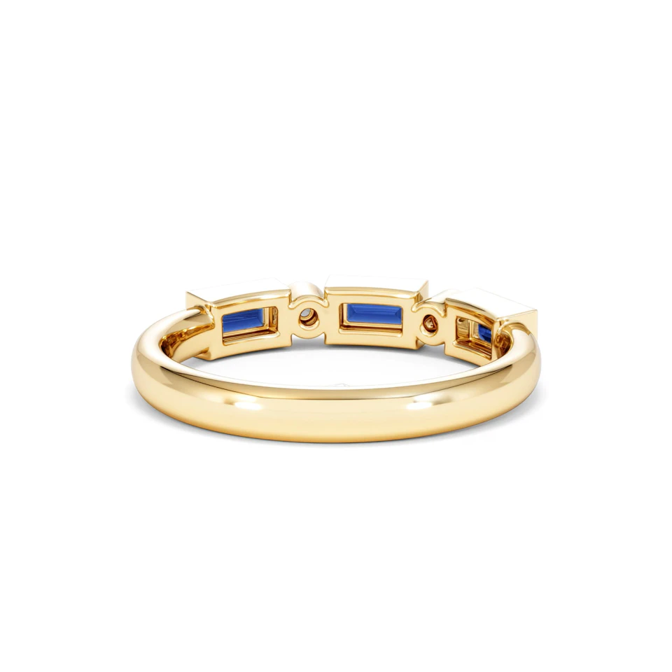 Forme 0.48ct Baguette Cut Lab Sapphire 5 Stones Ring in 18K Gold Vermeil
