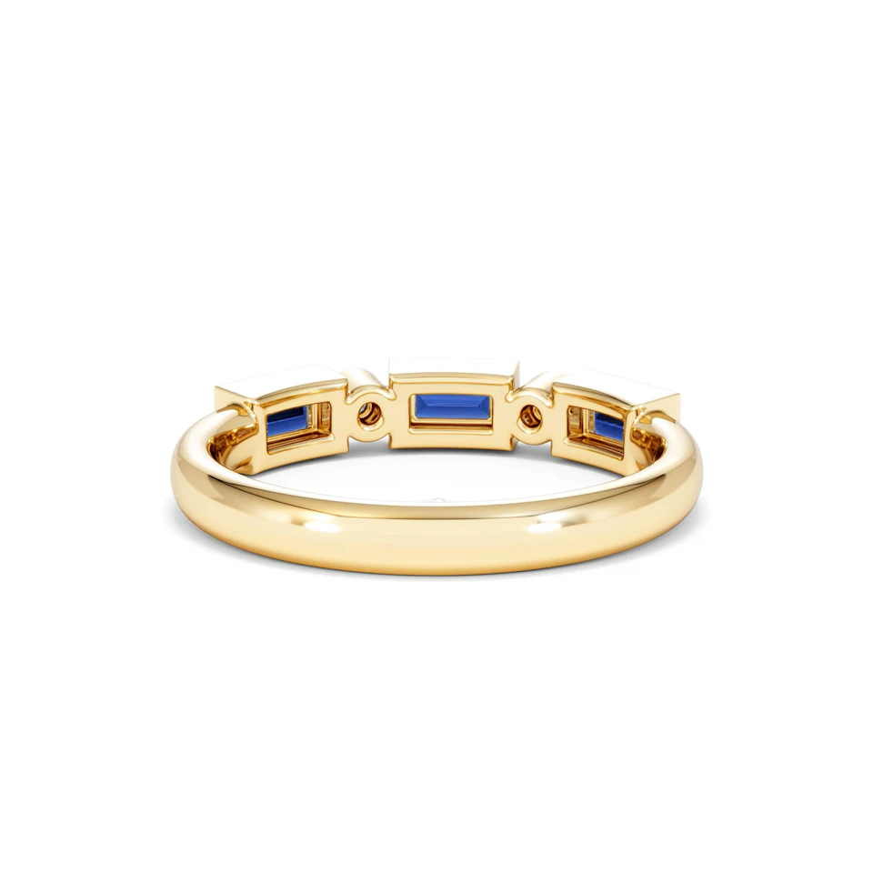 Forme 0.48ct Baguette Cut Lab Sapphire 5 Stones Ring in 18K Gold Vermeil