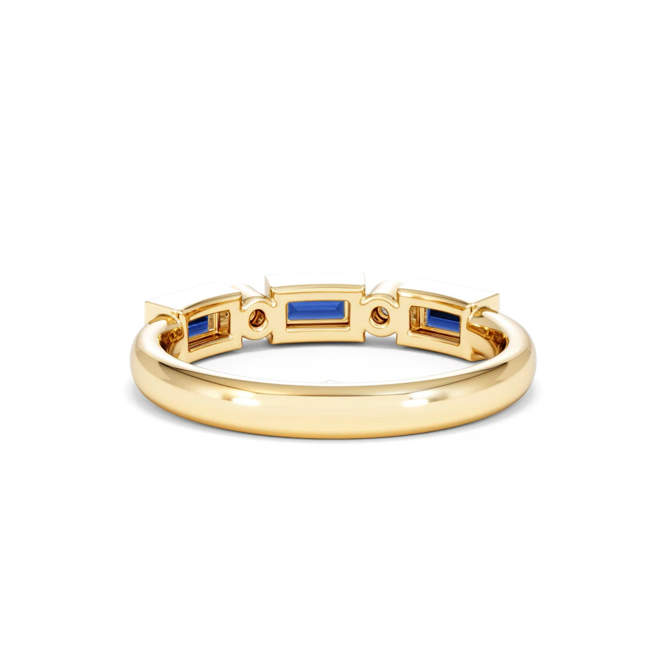 Forme 0.48ct Baguette Cut Lab Sapphire 5 Stones Ring in 18K Gold Vermeil
