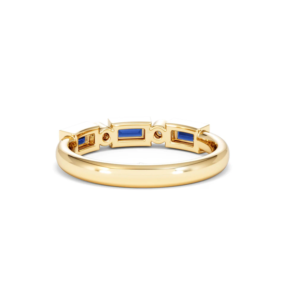 Forme 0.48ct Baguette Cut Lab Sapphire 5 Stones Ring in 18K Gold Vermeil
