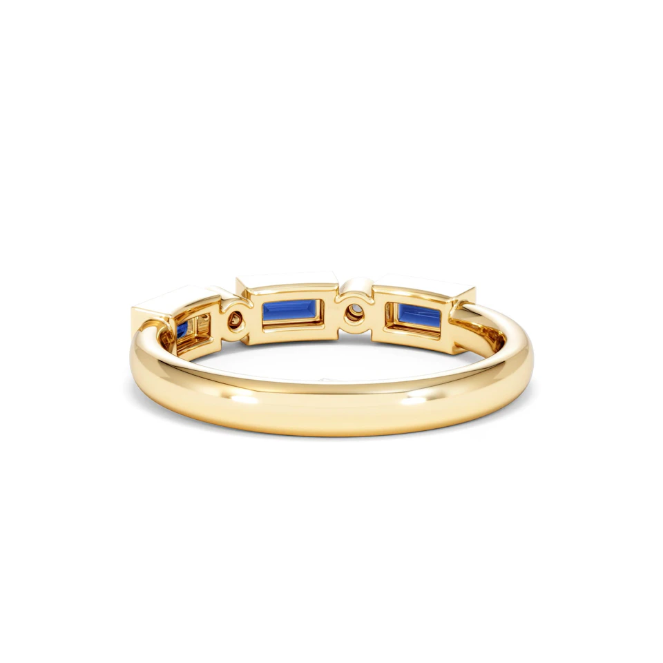 Forme 0.48ct Baguette Cut Lab Sapphire 5 Stones Ring in 18K Gold Vermeil