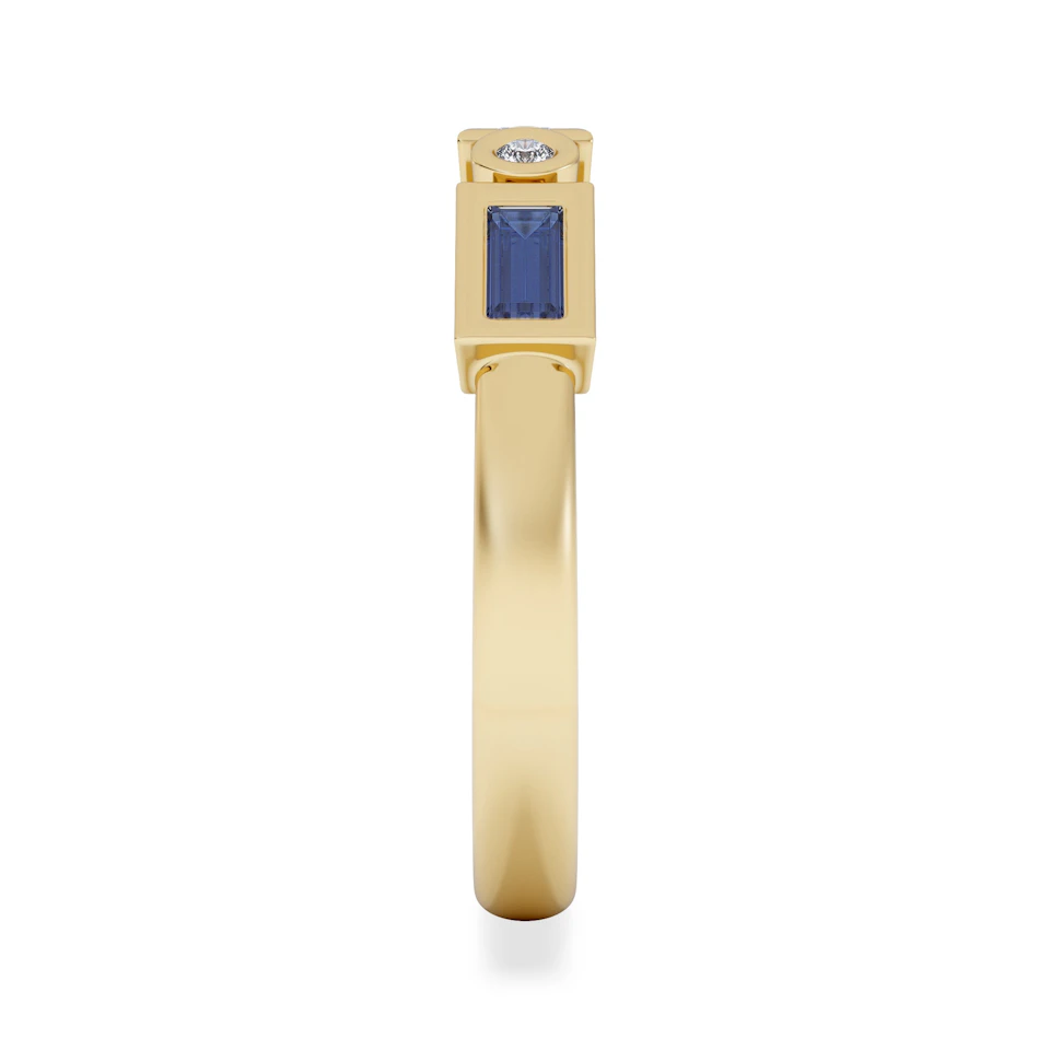 Forme 0.48ct Baguette Cut Lab Sapphire 5 Stones Ring in 18K Gold Vermeil