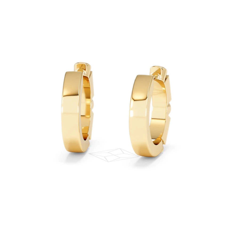 Forme 0.52ct Baguette Cut Lab Emerald  Huggie Earrings in 18K Gold Vermeil