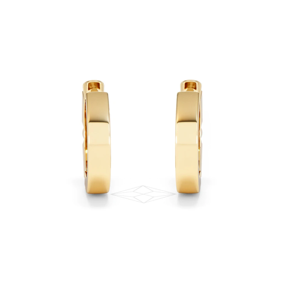 Forme 0.52ct Baguette Cut Lab Emerald  Huggie Earrings in 18K Gold Vermeil