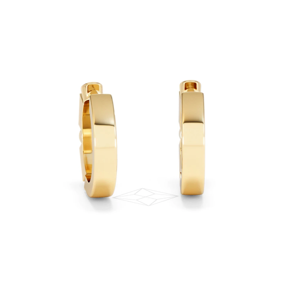 Forme 0.52ct Baguette Cut Lab Emerald  Huggie Earrings in 18K Gold Vermeil