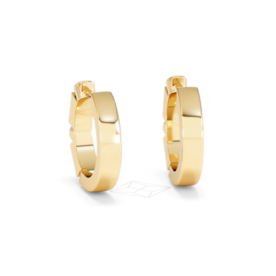 Forme 0.52ct Baguette Cut Lab Emerald  Huggie Earrings in 18K Gold Vermeil