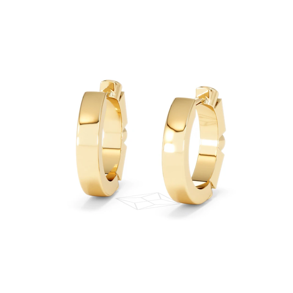 Forme 0.52ct Baguette Cut Lab Ruby Huggie Earrings in 18K Gold Vermeil