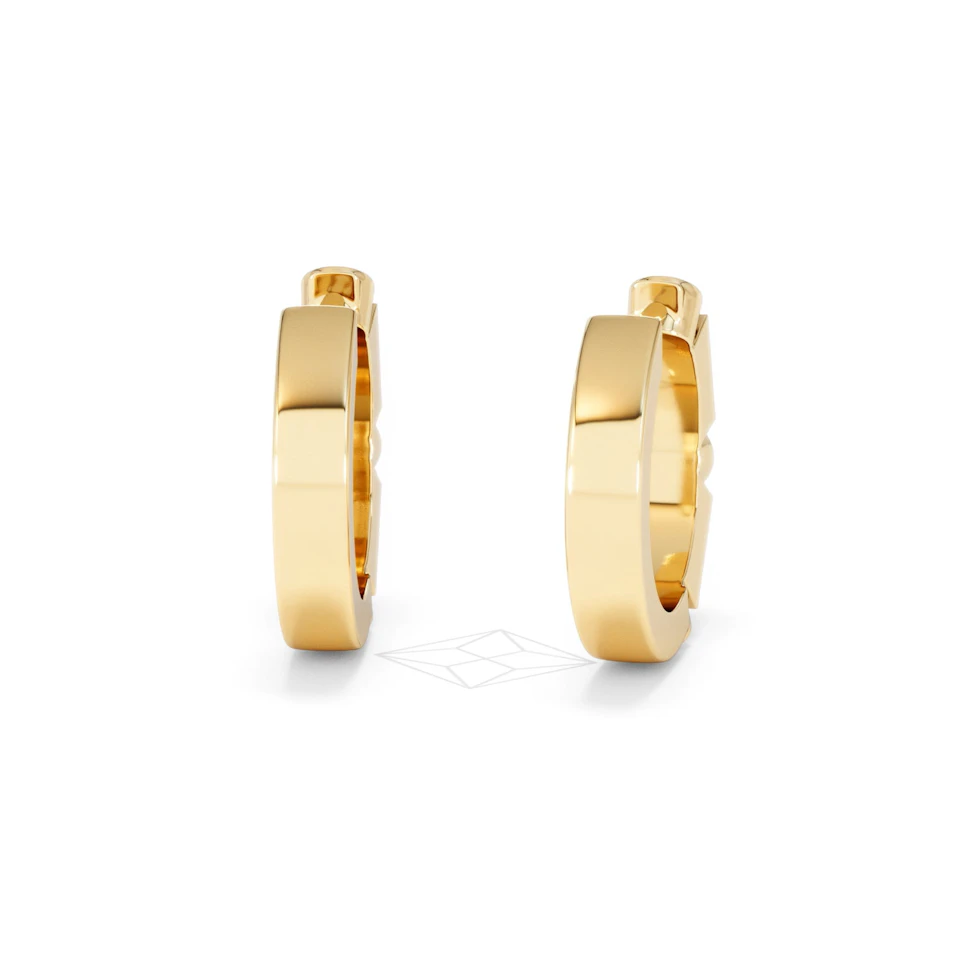 Forme 0.52ct Baguette Cut Lab Ruby Huggie Earrings in 18K Gold Vermeil