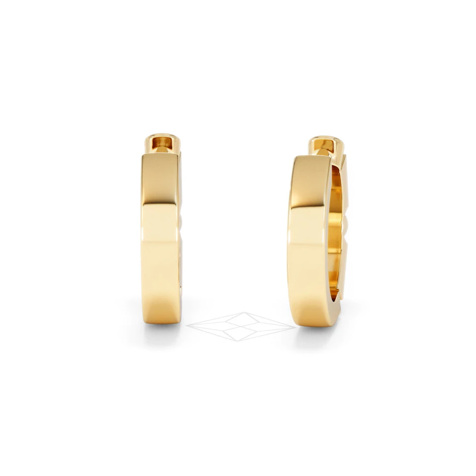 Forme 0.52ct Baguette Cut Lab Ruby Huggie Earrings in 18K Gold Vermeil