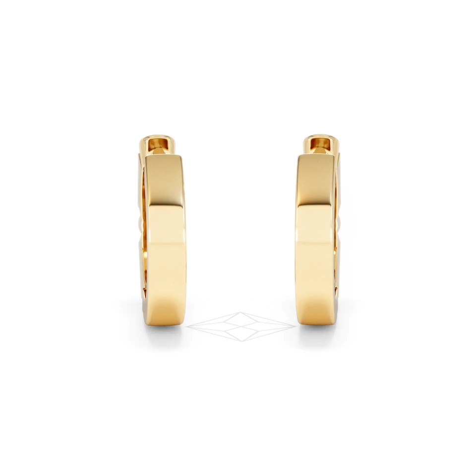 Forme 0.52ct Baguette Cut Lab Ruby Huggie Earrings in 18K Gold Vermeil