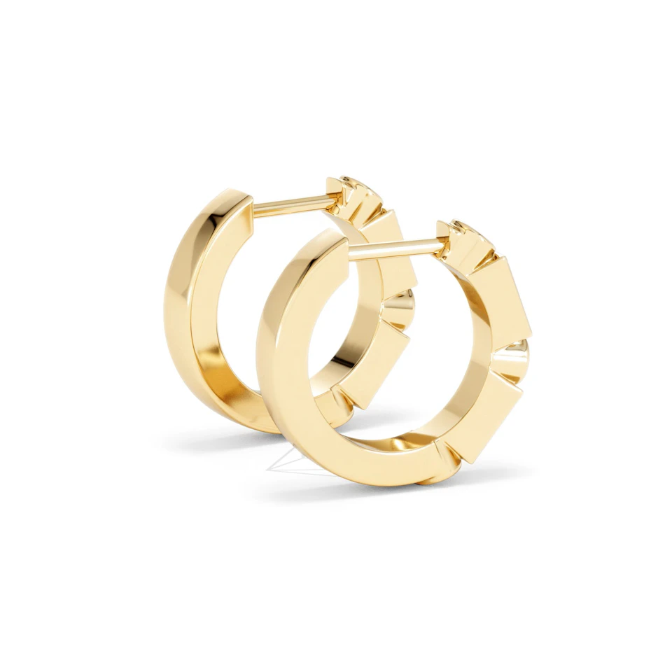 Forme 0.52ct Baguette Cut Lab Sapphire Huggie Earrings in 18K Gold Vermeil
