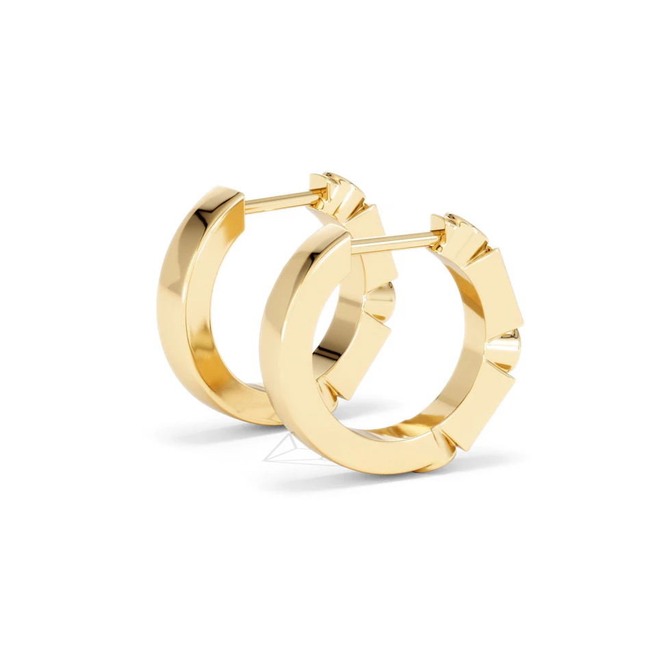 Forme 0.52ct Baguette Cut Lab Sapphire Huggie Earrings in 18K Gold Vermeil