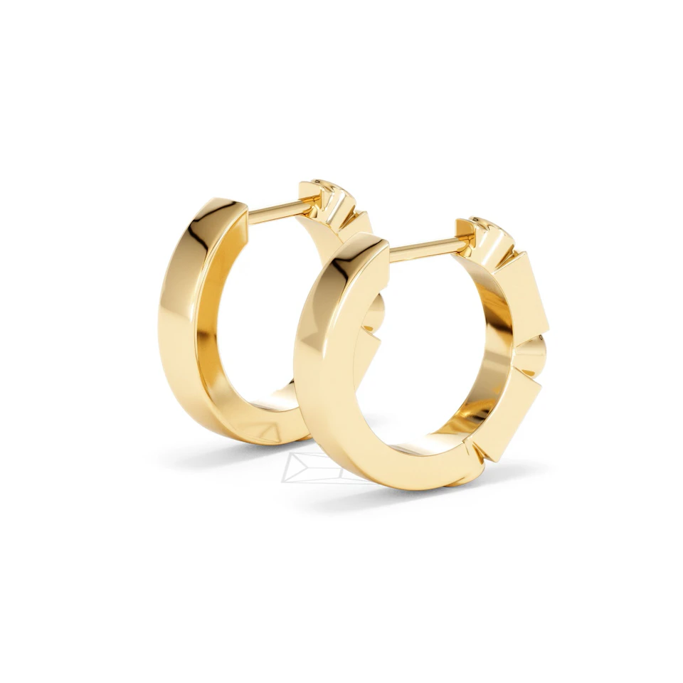 Forme 0.52ct Baguette Cut Lab Sapphire Huggie Earrings in 18K Gold Vermeil