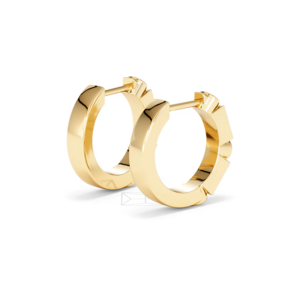 Forme 0.52ct Baguette Cut Lab Sapphire Huggie Earrings in 18K Gold Vermeil