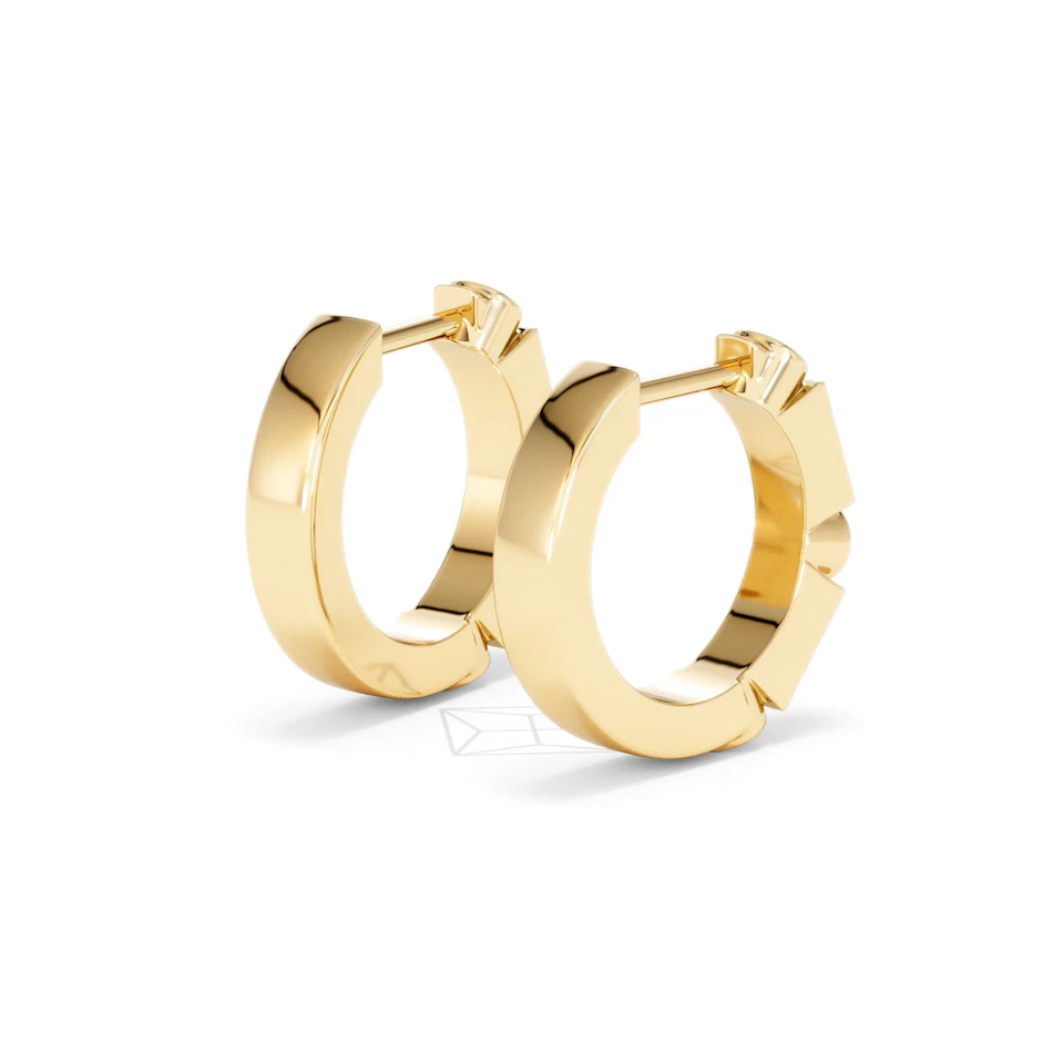 Forme 0.52ct Baguette Cut Lab Sapphire Huggie Earrings in 18K Gold Vermeil