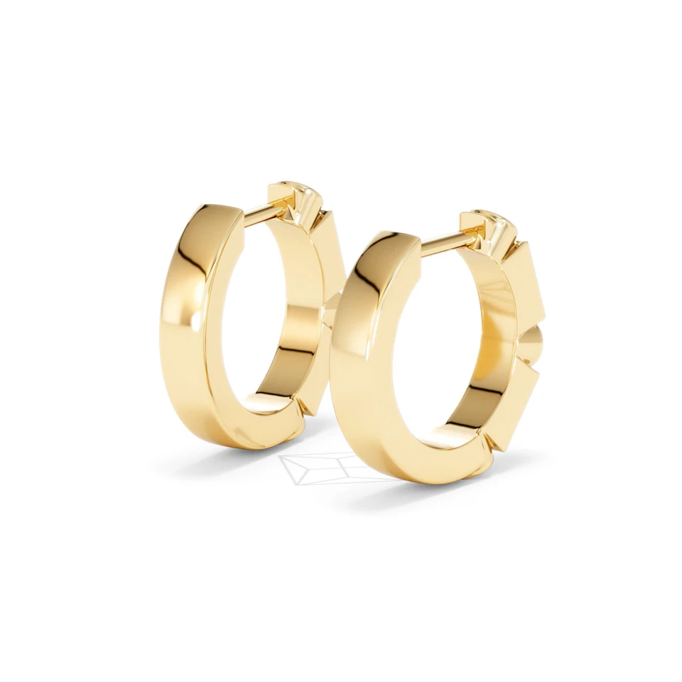 Forme 0.52ct Baguette Cut Lab Sapphire Huggie Earrings in 18K Gold Vermeil