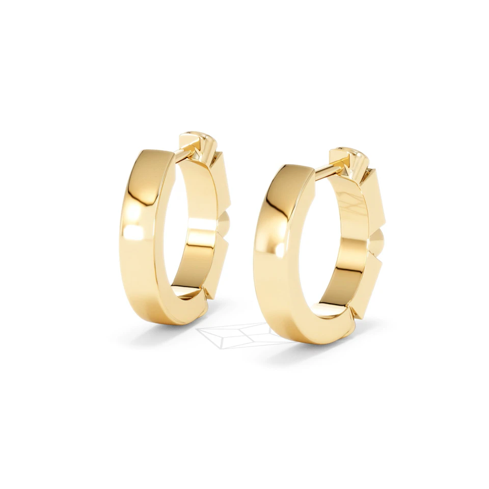 Forme 0.52ct Baguette Cut Lab Sapphire Huggie Earrings in 18K Gold Vermeil