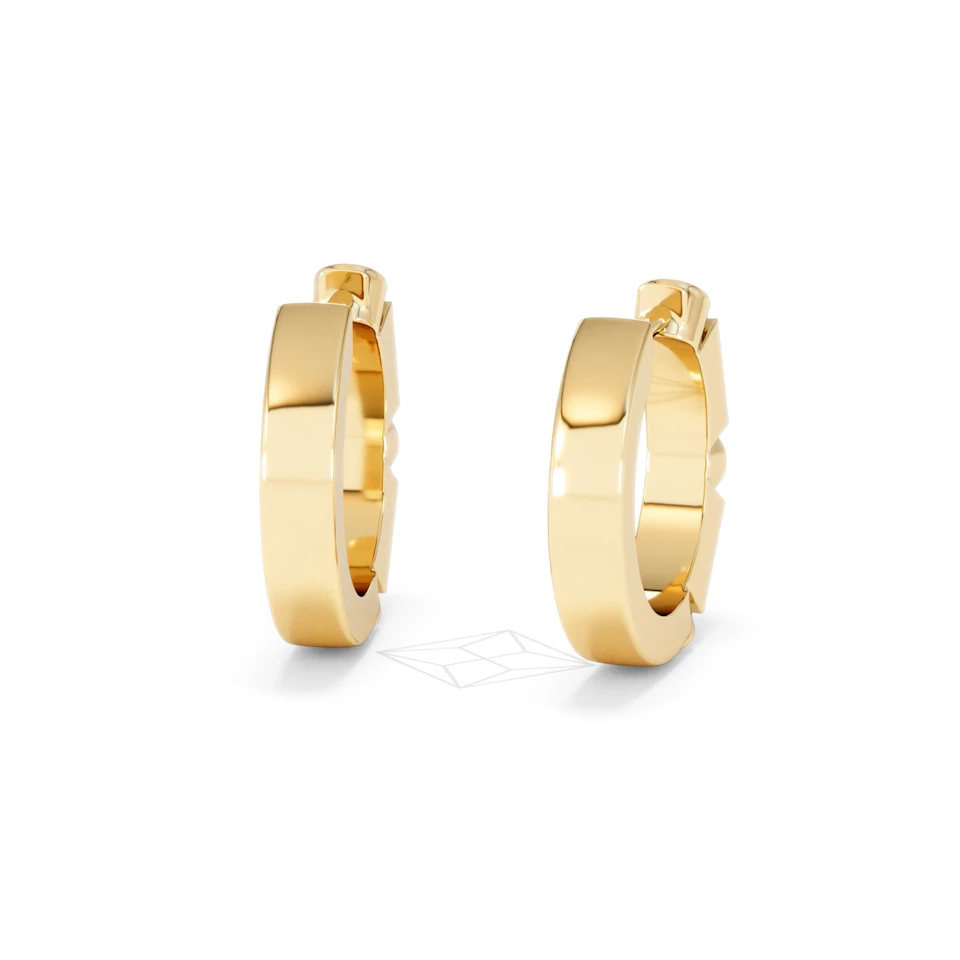 Forme 0.52ct Baguette Cut Lab Sapphire Huggie Earrings in 18K Gold Vermeil