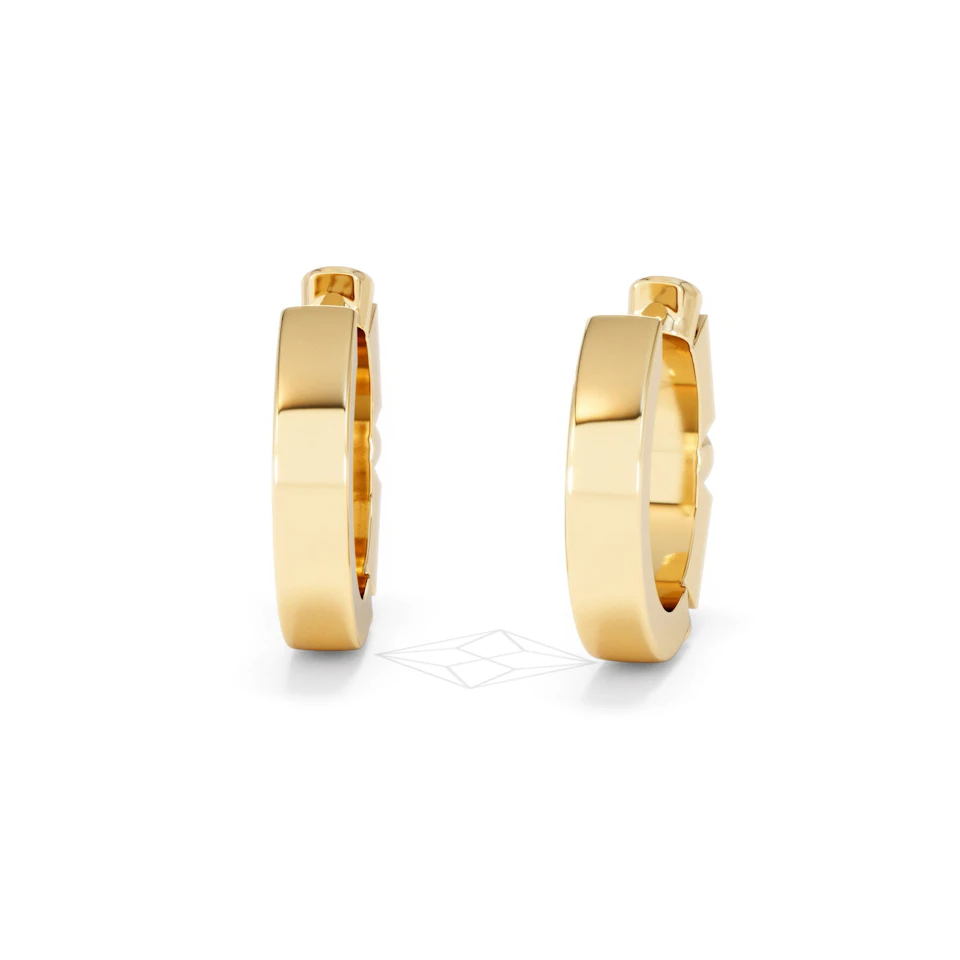 Forme 0.52ct Baguette Cut Lab Sapphire Huggie Earrings in 18K Gold Vermeil