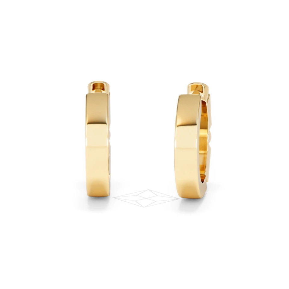 Forme 0.52ct Baguette Cut Lab Sapphire Huggie Earrings in 18K Gold Vermeil