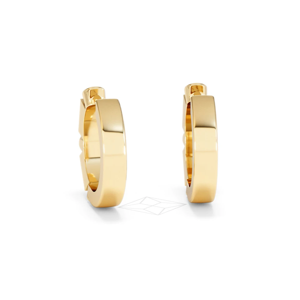 Forme 0.52ct Baguette Cut Lab Sapphire Huggie Earrings in 18K Gold Vermeil