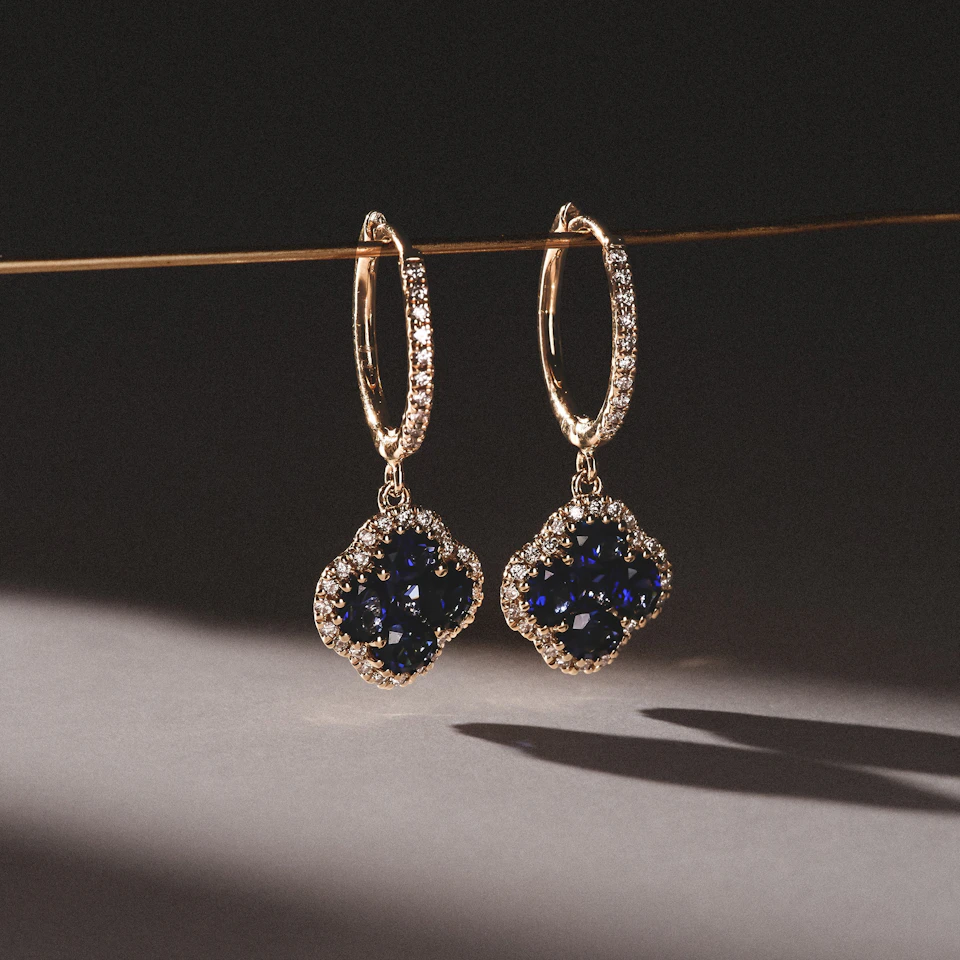 Alegria Lab Sapphire Earrings 2.00ct in 18k Gold Vermeil
