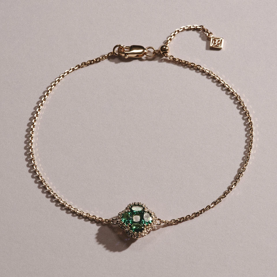 Alegria Lab Emerald Bracelet 0.75ct in 18k Gold Vermeil
