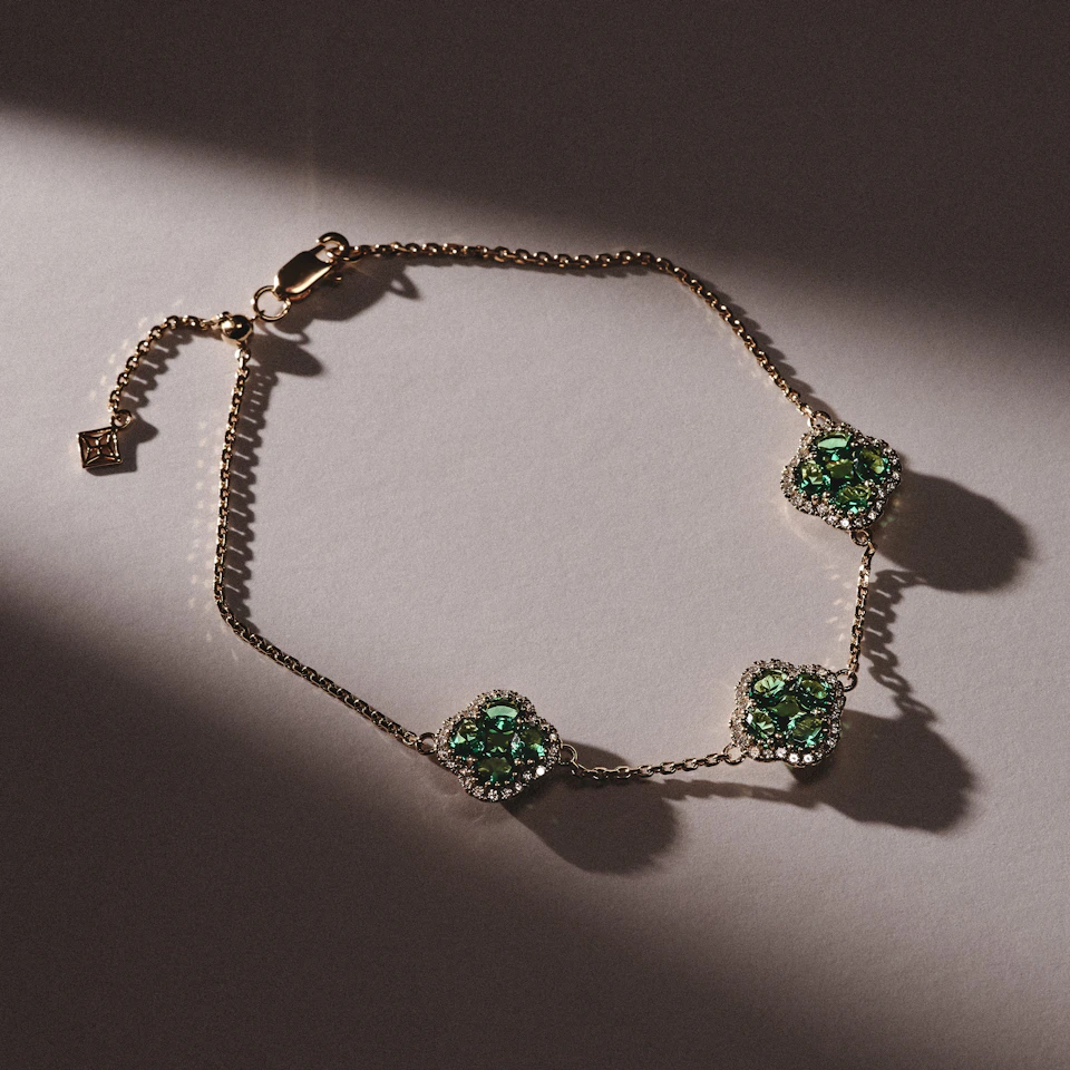 Alegria 3 Clover Lab Emerald Bracelet 2.25ct in 18k Gold Vermeil