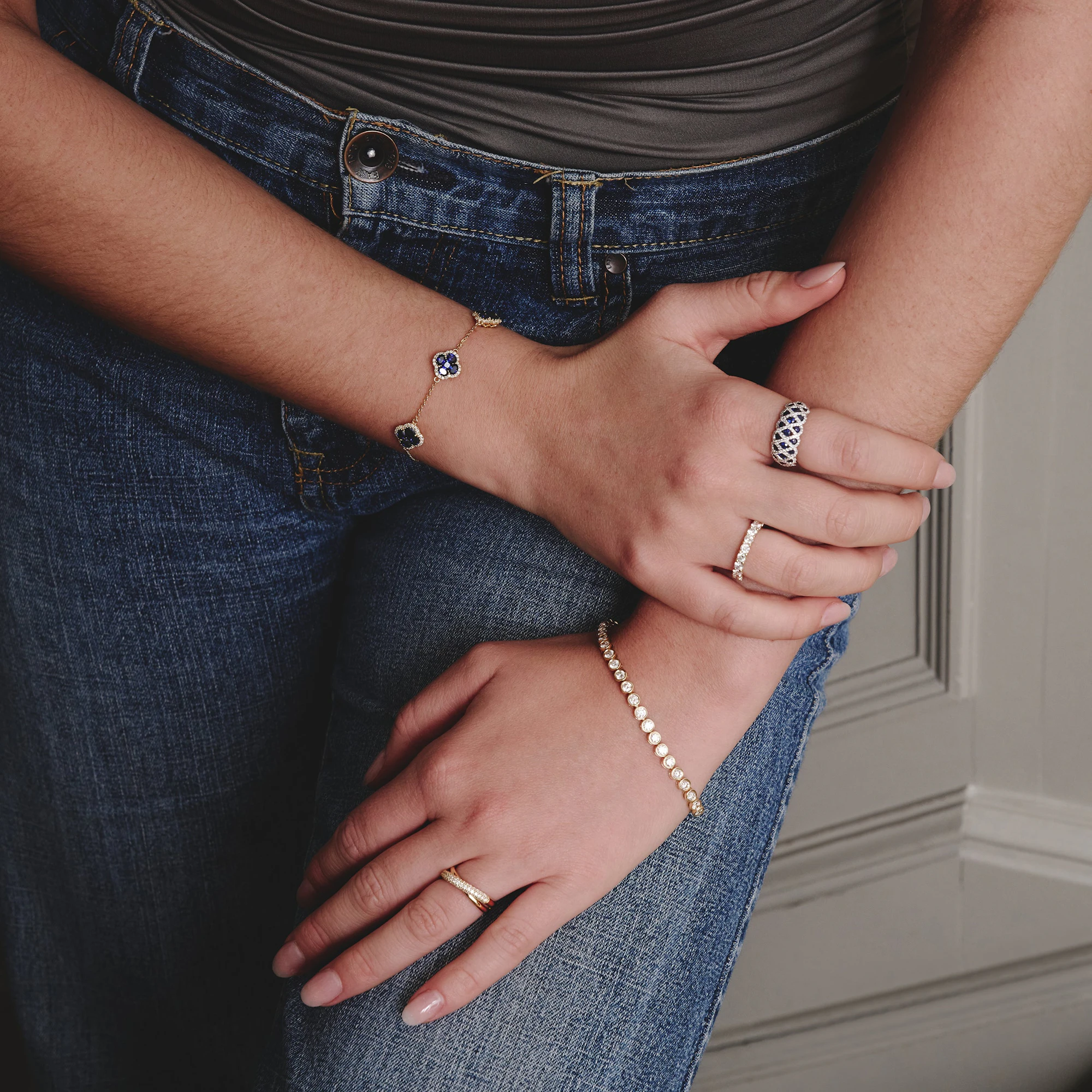 Chloe Lab Diamond Eternity Ring 18K Gold Claw Set 1.00ct G/Vs