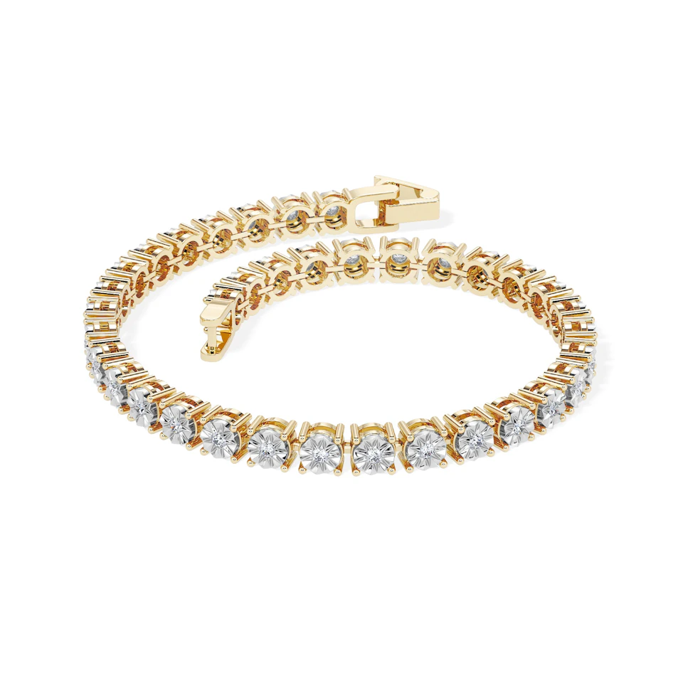 Brilliance Lab Diamond Set 1.00ct Tennis Bracelet in 18K Gold Vermeil