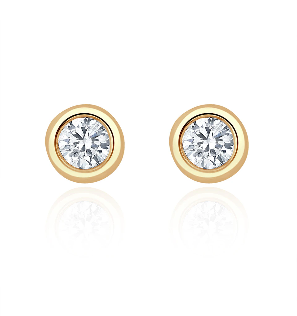 Stud Earrings 0.20CT Diamond 9K Yellow Gold