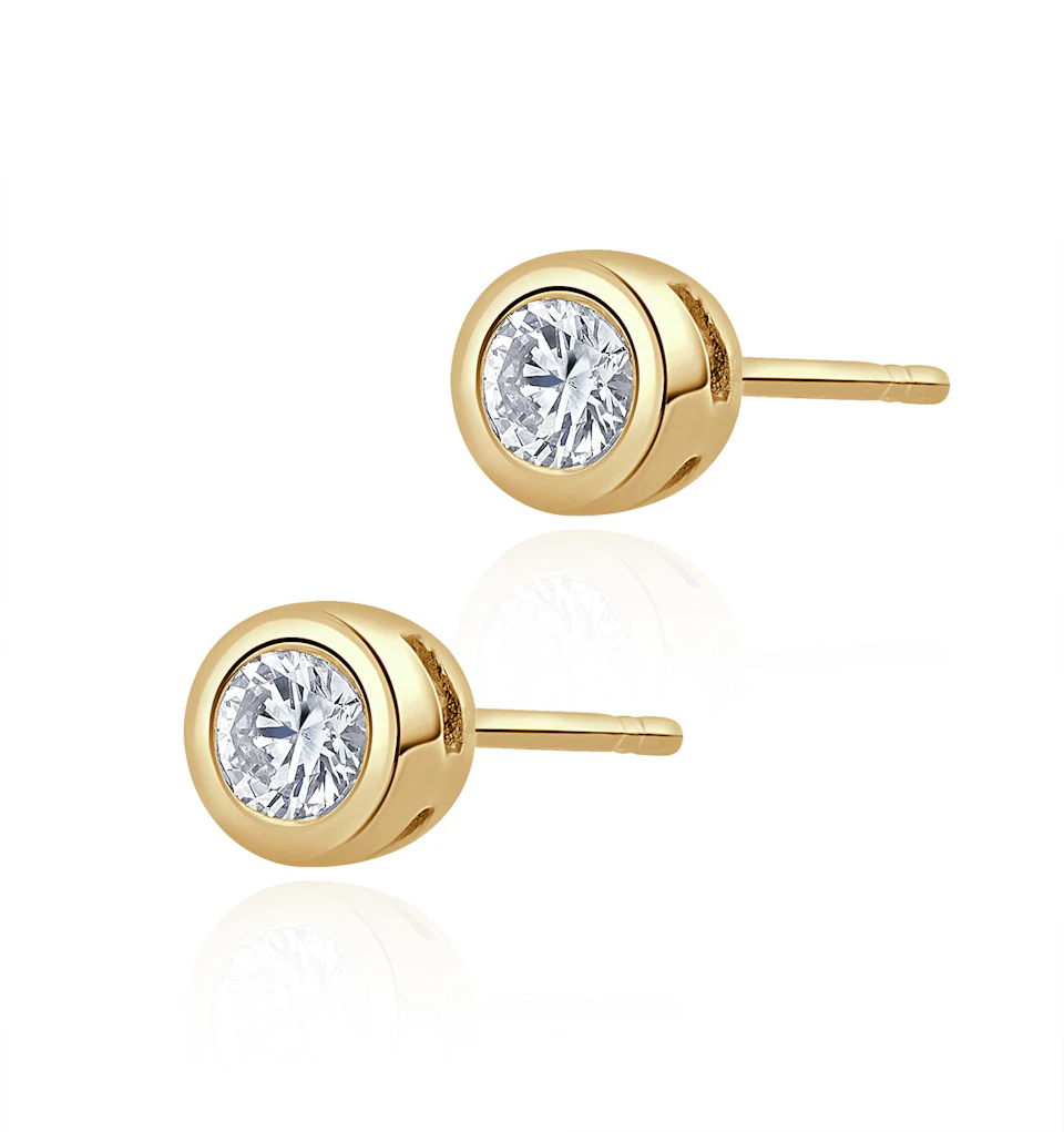 Stud Earrings 0.20CT Diamond 9K Yellow Gold
