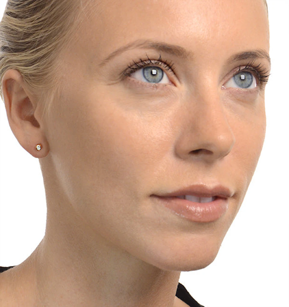 0.10ct Lab Diamond Rub Over Studs Earrings in 9K Gold - 4mm