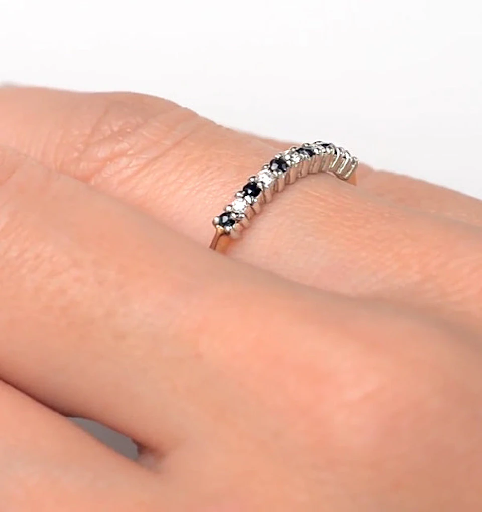 Sapphire 0.10ct And Diamond 9K Gold Ring