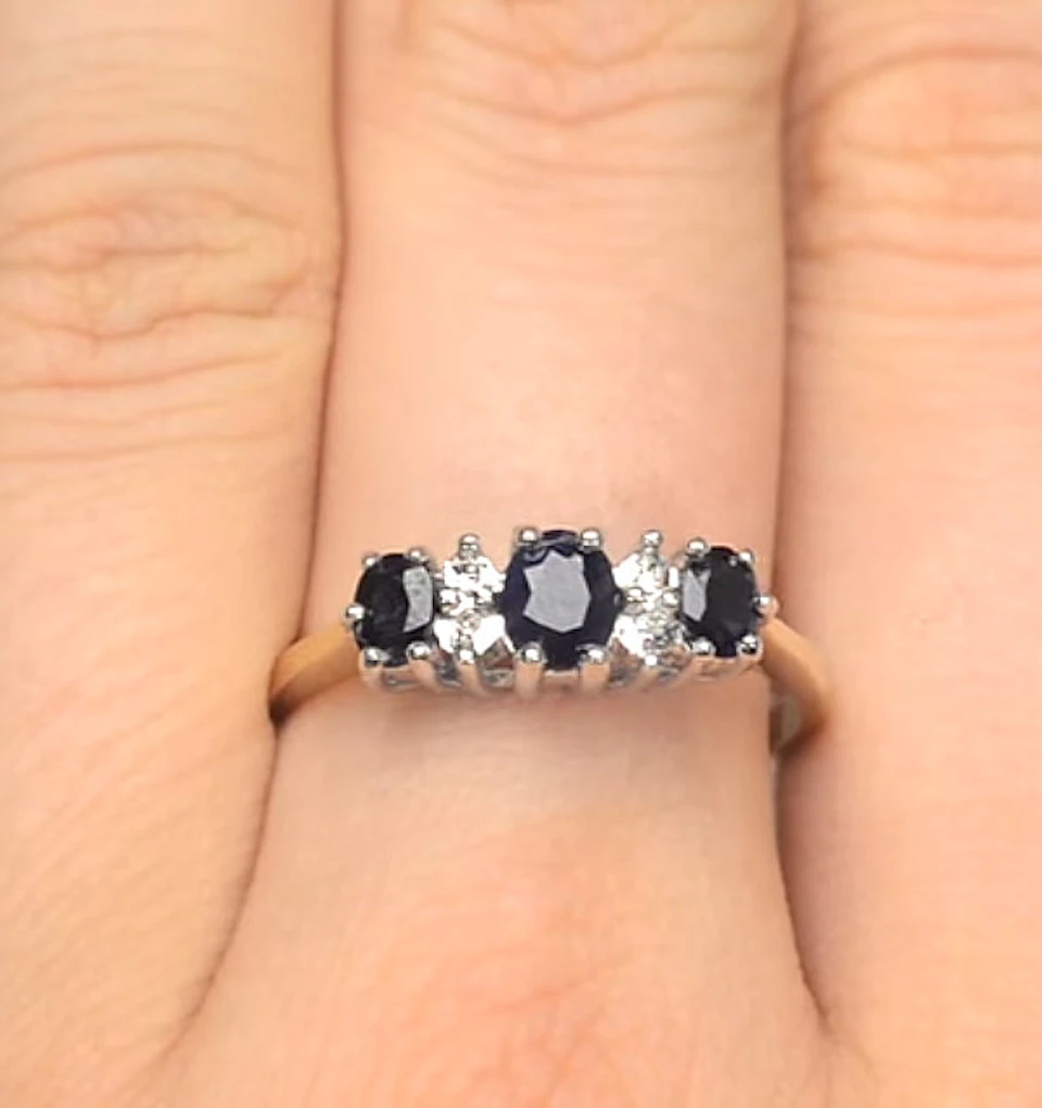 Sapphire 1.00ct And Diamond 9K Gold Ring