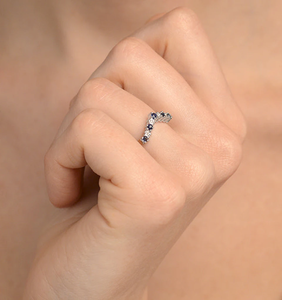 Sapphire 0.25ct And Diamond 9K Gold Ring