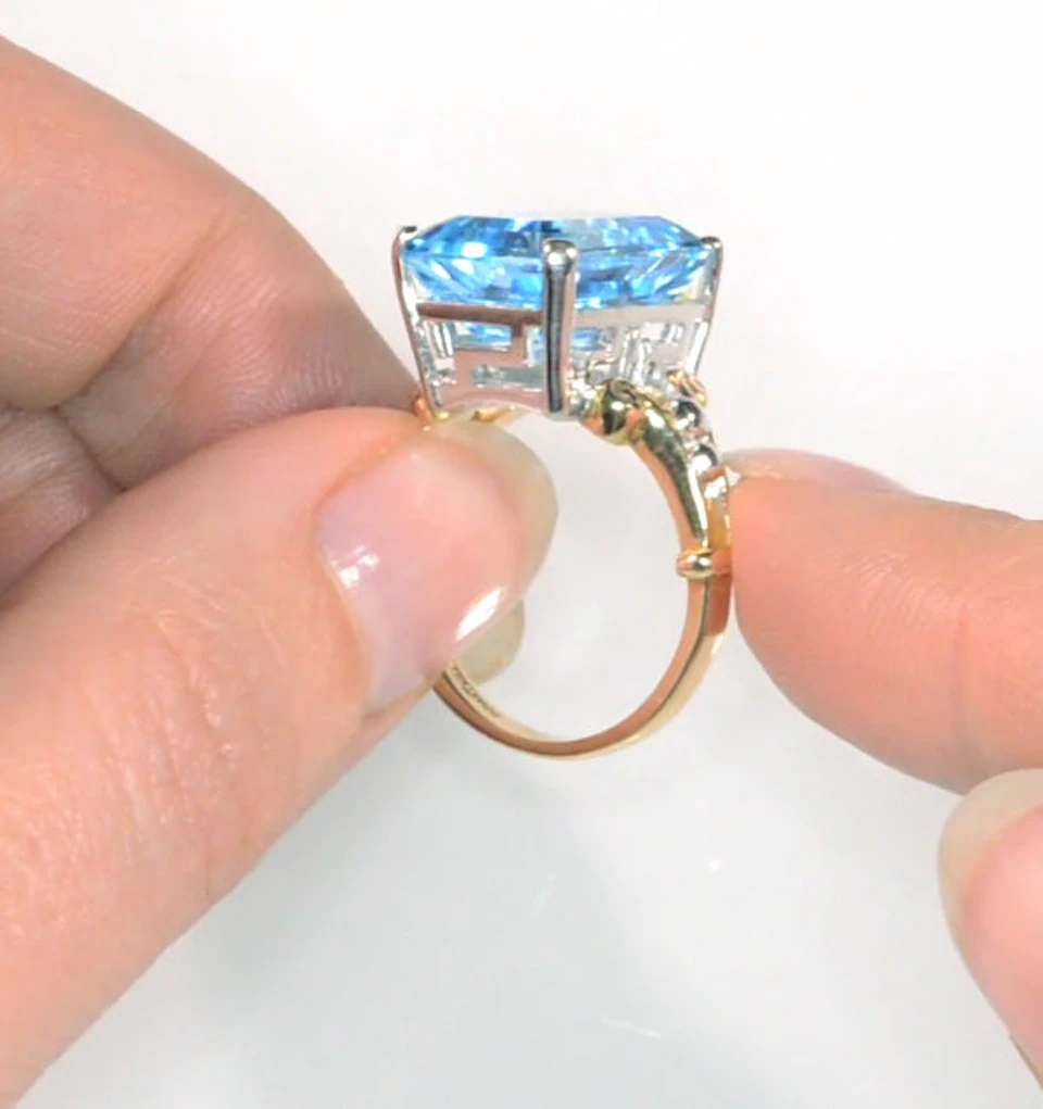Blue Topaz 9.35CT 9K Yellow Gold Ring