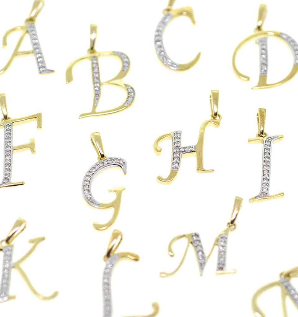 Initial 'K' 0.05ct Lab Diamond Pendant Necklace in 18K Gold Vermeil