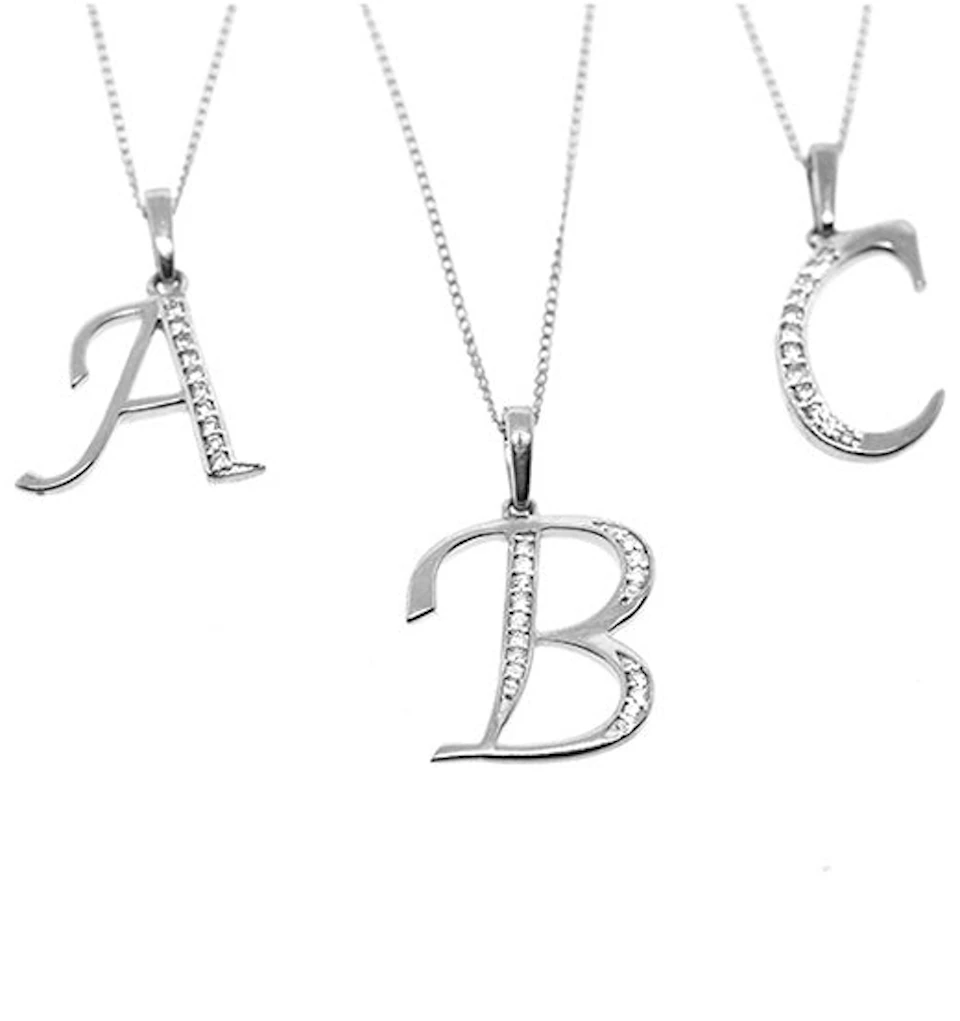 925 Silver Lab Diamond Initial 'T' Necklace 0.05ct