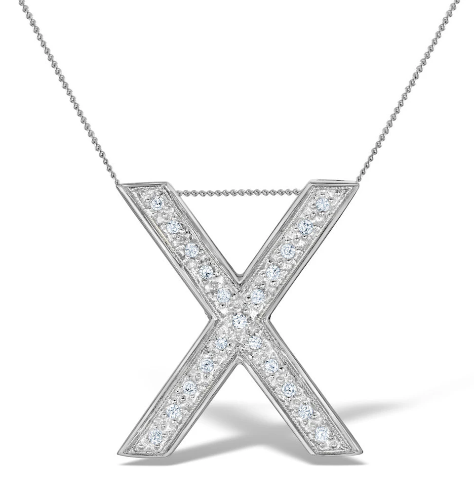 Diamond 0.17ct 9K White Gold Large Initial - RTC-G3923
