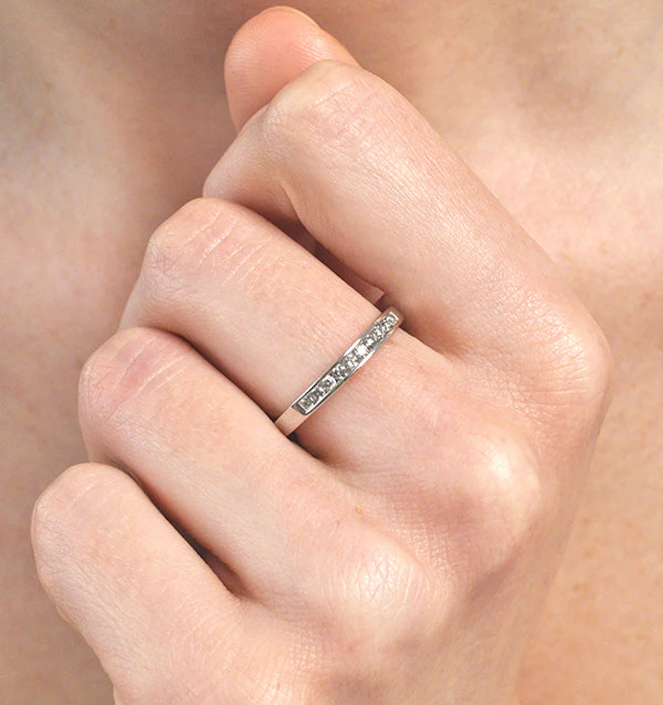 Rae Half Eternity Ring Channel Set 0.25CT Lab Diamond 9K White Gold