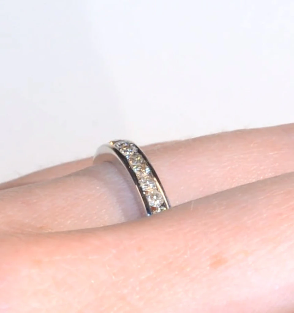 9K White Gold Diamond Eternity Ring 0.91CT