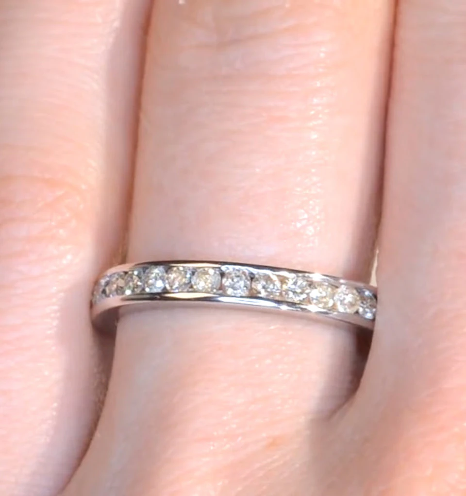 9K White Gold Diamond Eternity Ring 0.91CT