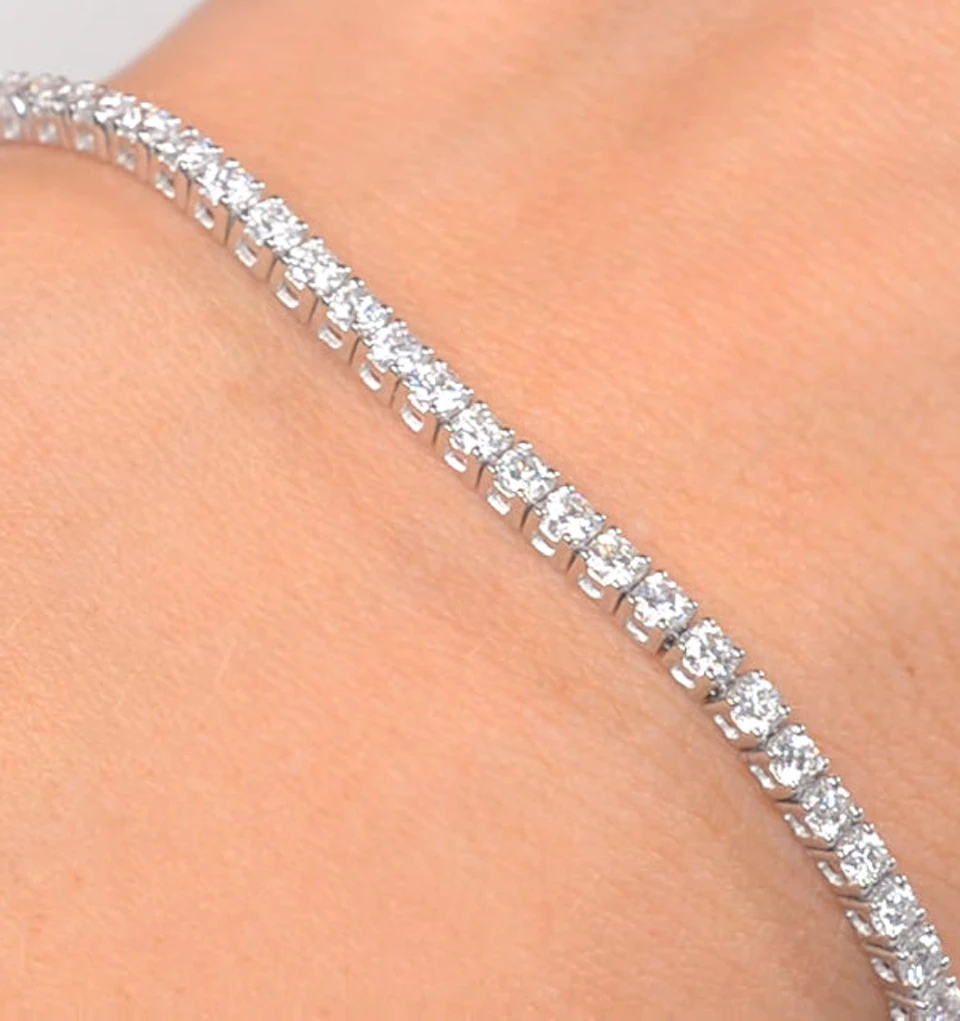 Diamond Tennis Bracelet 18K White Gold Chloe 4.00ct G/Vs