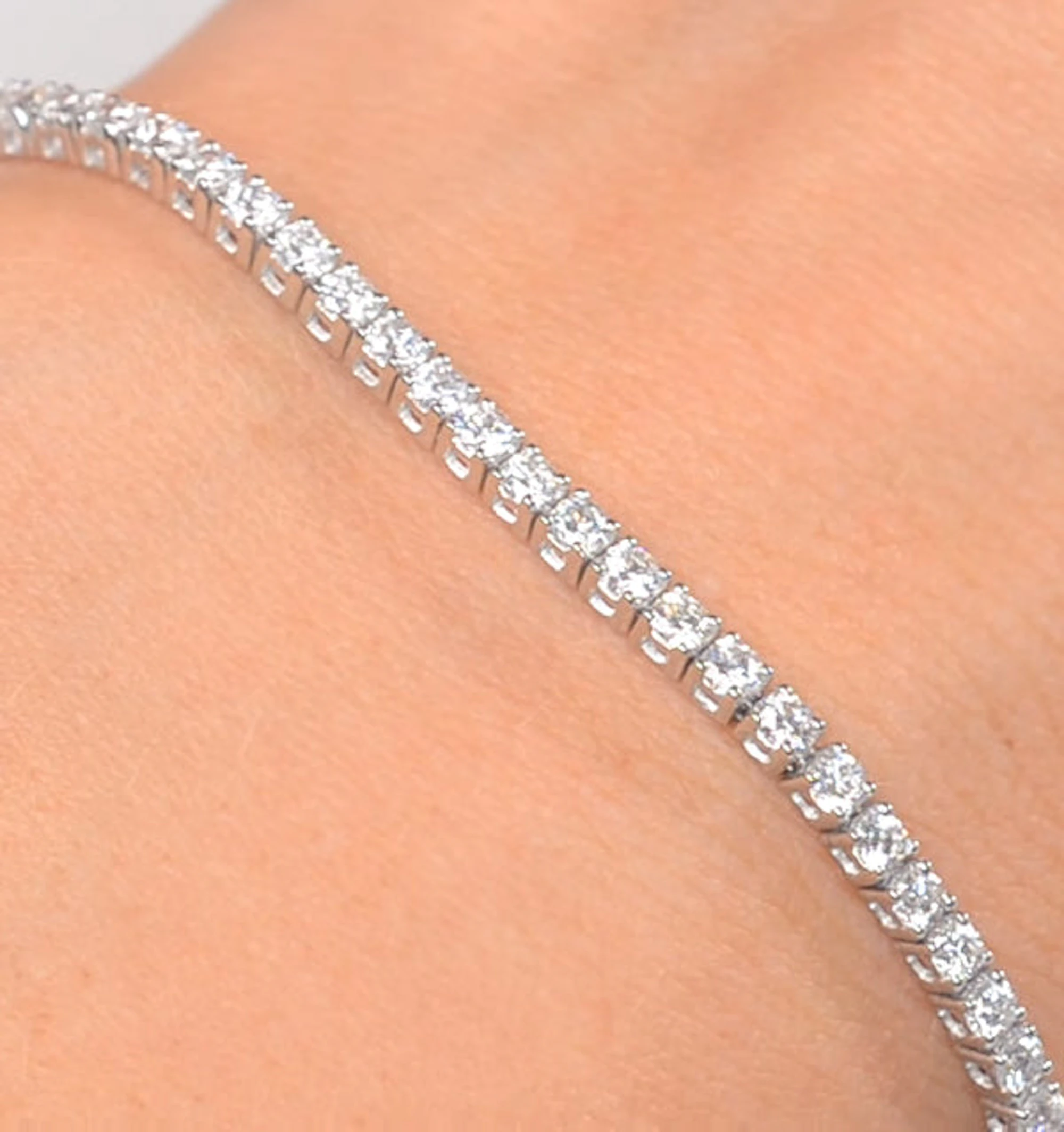 4ct Lab Diamond Tennis Bracelet Claw Set in 9K White Gold