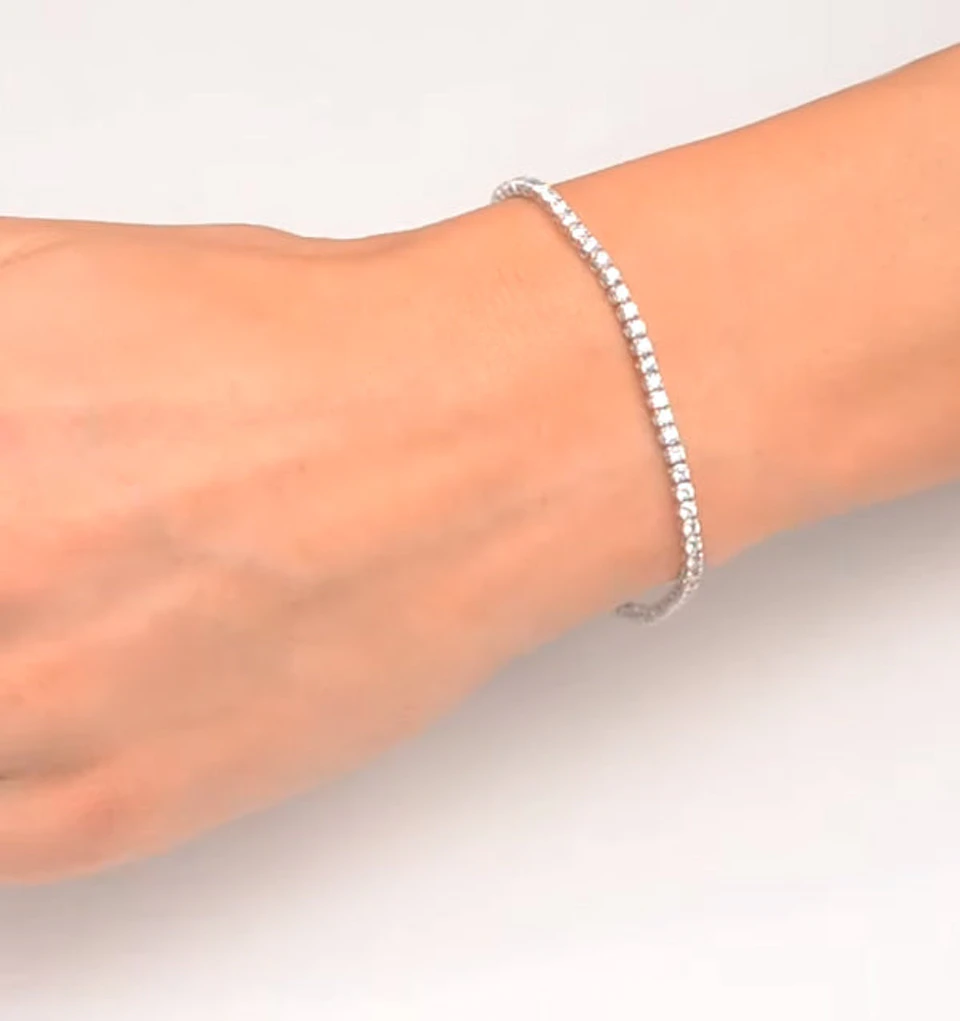 Diamond Tennis Bracelet 18K White Gold Chloe 3.00ct G/Vs