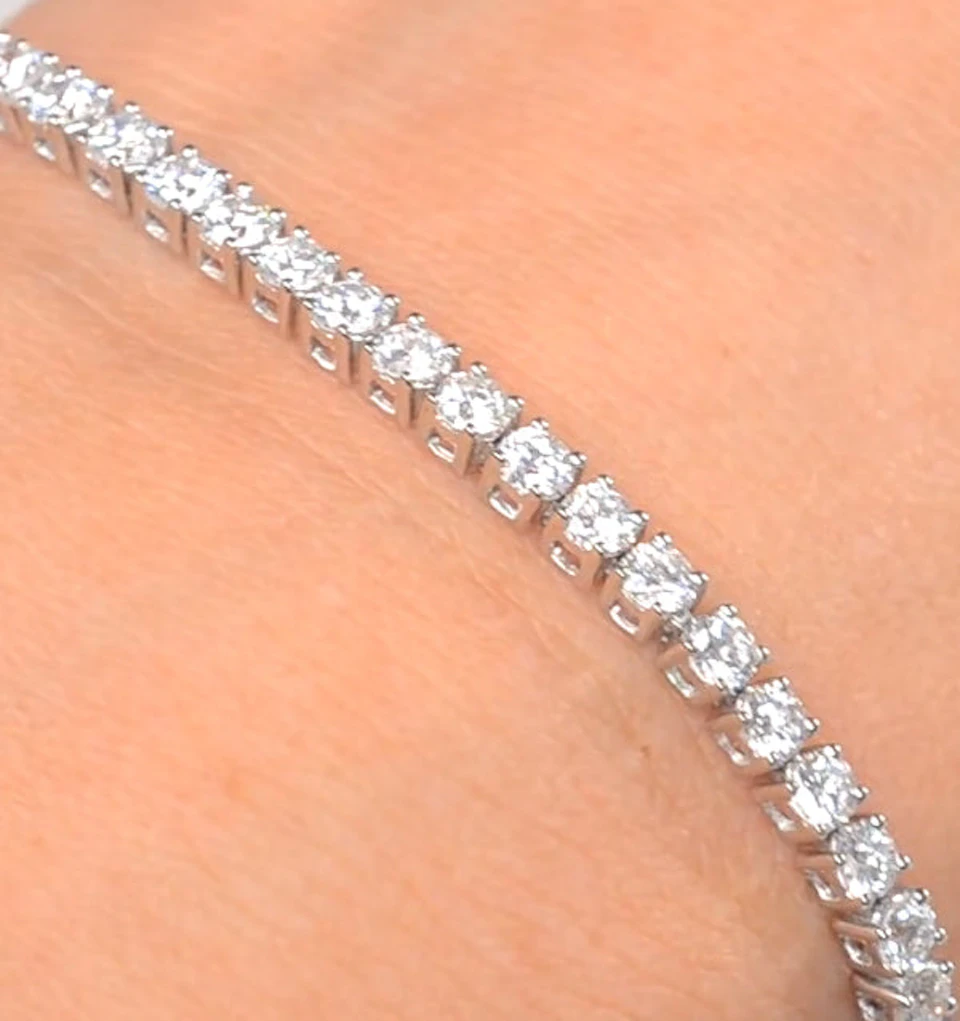 Diamond Tennis Bracelet Chloe 5.00ct H/Si Claw Set in 18K White Gold