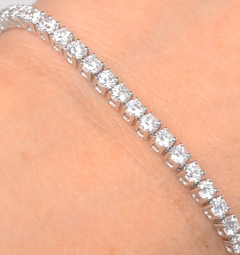 Chloe Lab Diamond Tennis Bracelet 5.00ct G/VS Set in 18K White Gold